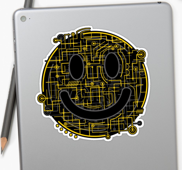 ELECTRIC SMILEY STICKER