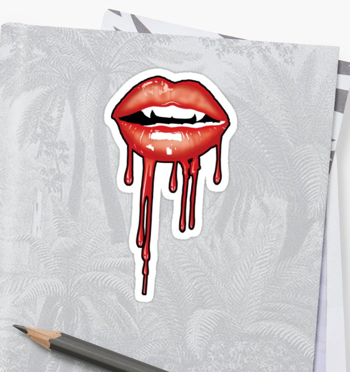 LIP FANGS STICKER