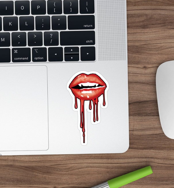 LIP FANGS STICKER