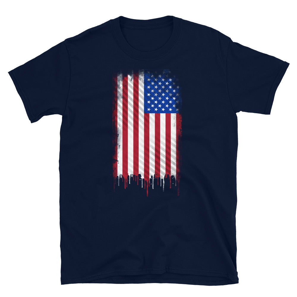 AMERICAN FLAG GRUNGE BLOOD DRIP