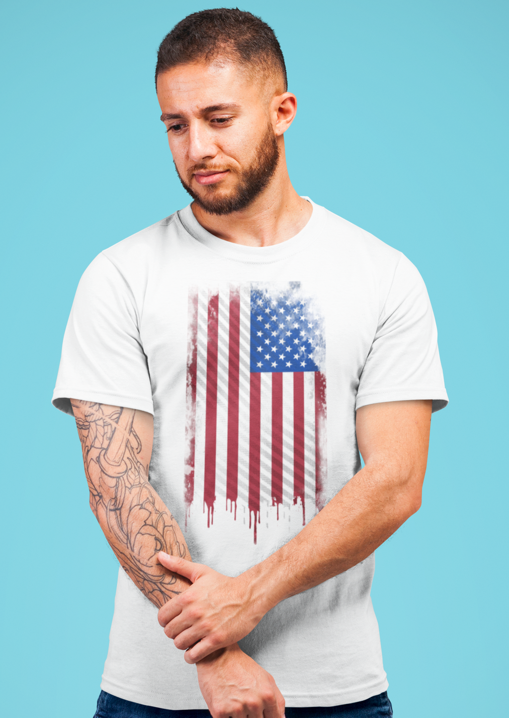 AMERICAN FLAG GRUNGE BLOOD DRIP